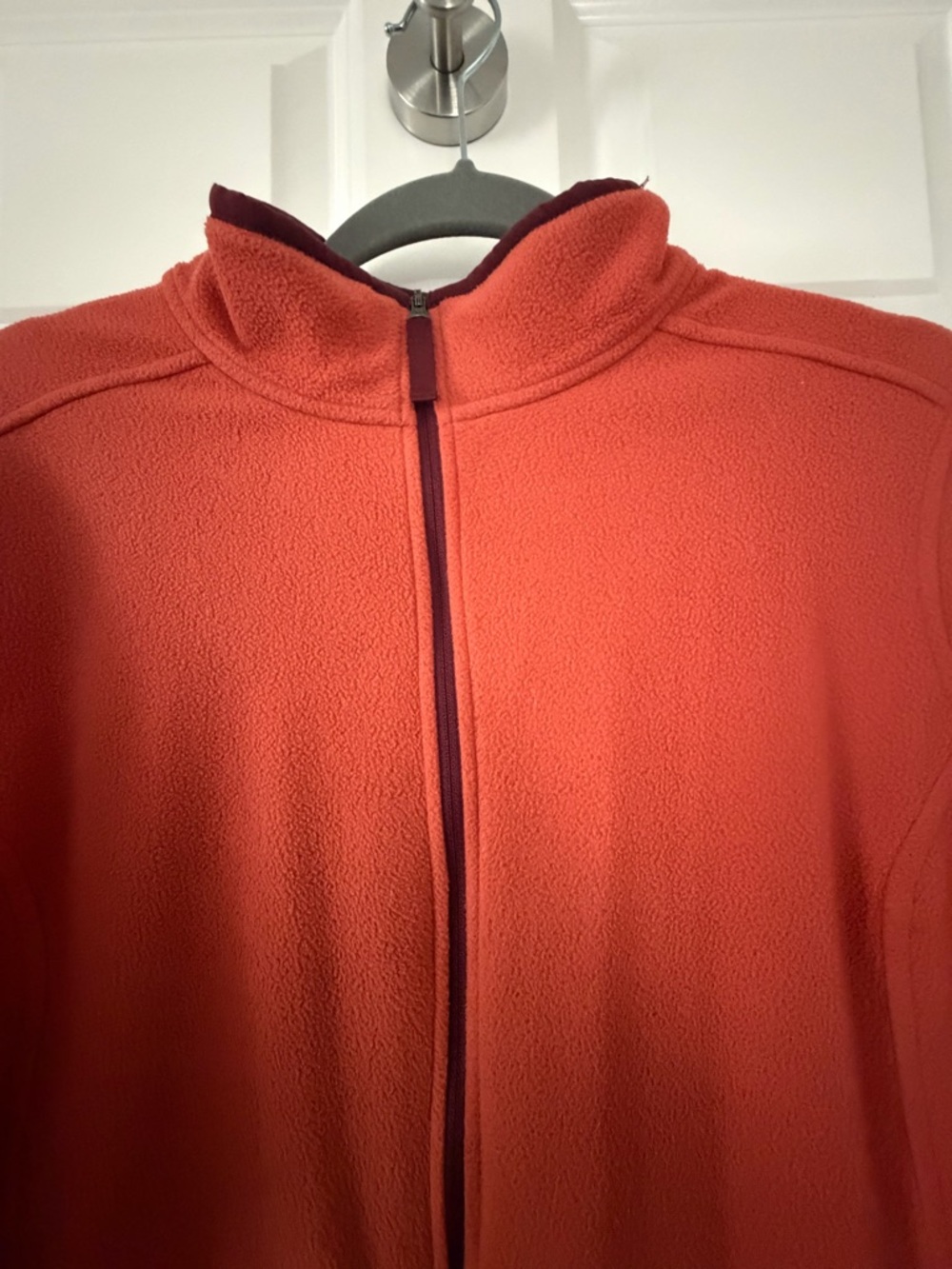 LL Bean Orange Full-Zip Fleece Jacket